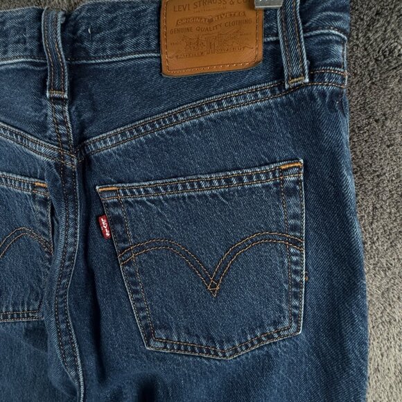 Levi's Premium Ribcage Straight Women 28 Blue Denim Jeans Big E ACTL 29x25 - Picture 10 of 16